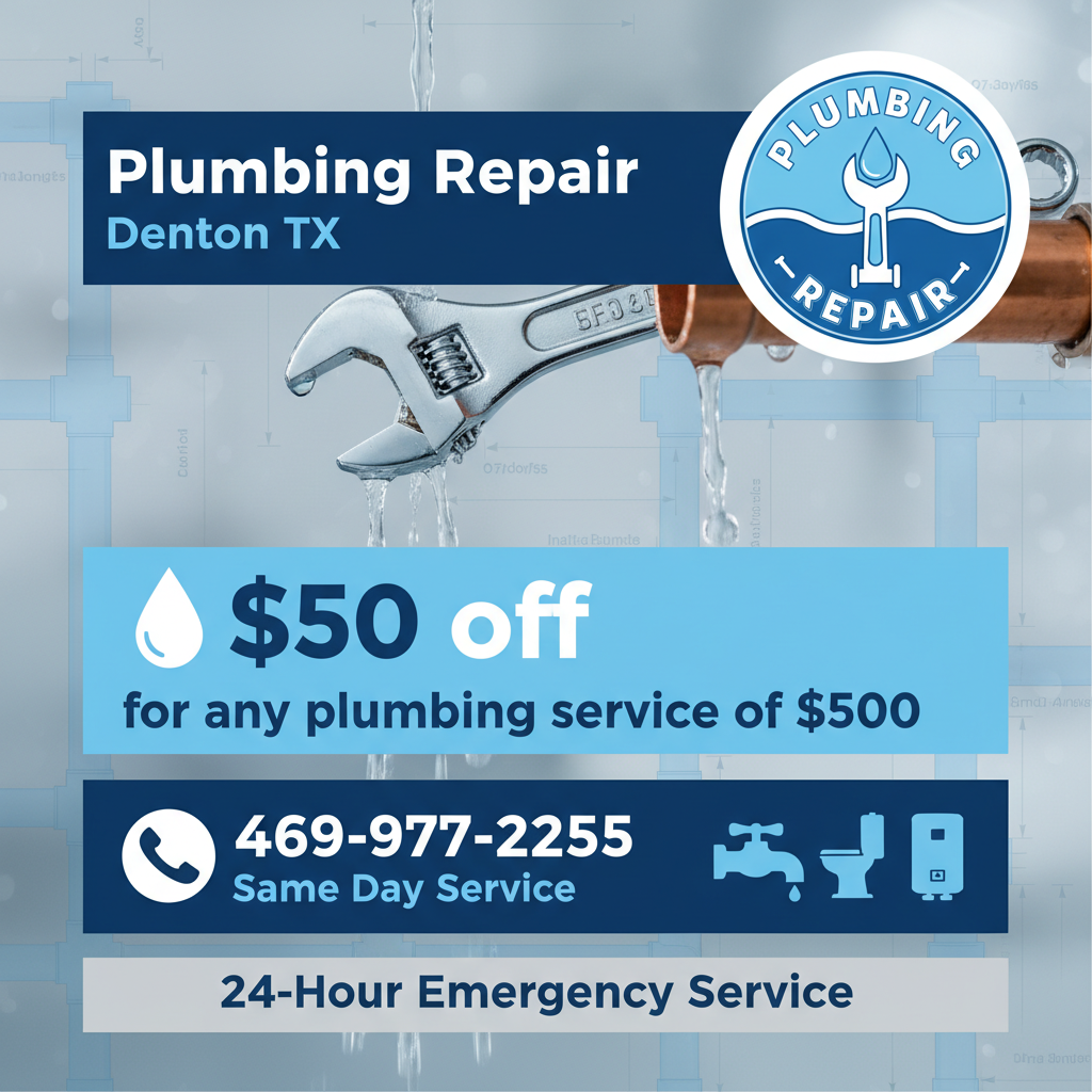 Plumbing Repair Denton TX Coupon